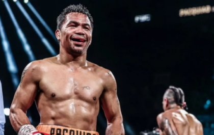 Legenda tinju asal Filipina Manny Pacquiao bertarung melawan juara kelas welter WBC Mario Barrios di MGM Grand Garden Arena, Las Vegas, Amerika Serikat, pada Minggu (20/7/2025). (Foto: Instagram/@mannypacquiao)