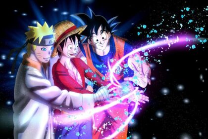 Naruto, Luffy, dan Goku.