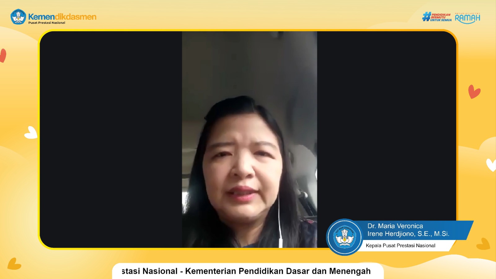 Kepala Pusat Prestasi Nasional (Puspresnas) Kemendikdasmen, Maria Veronica Irene. (Foto: BKHM Setjen Kemendikdasmen)