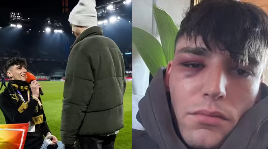 Viral momen lamaran sesama jenis yang dilakukan wasit sepak bola Bundesliga Jerman, Pascal Kaiser, di tengah lapangan RheinEnergieStadion, Köln, pada akhir Januari 2026 lalu, kembali memicu perdebatan global. (Foto: Times of India)