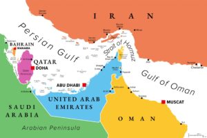 Selat Hormuz di Kawasan Teluk Timur Tengah. (Foto: OpenAI)