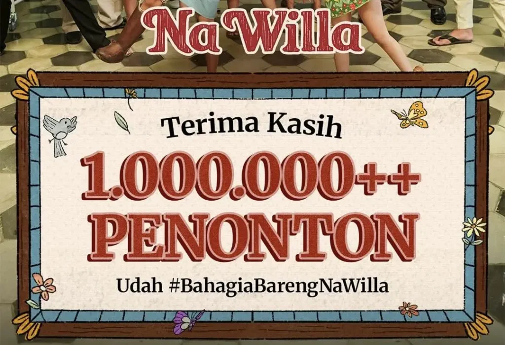 Film "Na Willa" garapan sutradara Ryan Adriandhy berhasil menembus 1 juta penonton pada hari ke-16 penayangannya di bioskop.