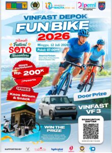 PWI Kota Depok bersama Ikatan Pengusaha Muslimah Indonesia (IPEMI) akan mengadakan VinFast Fun Bike 2026 yang dipadukan dengan Festival Soto Nusantara pada Minggu, 12 Juli 2026.