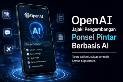OpenAI disebut-sebut tengah menjajaki pengembangan ponsel pintar berbasis agen kecerdasan buatan (AI). (Foto ilustrasi: Gebrak.id/AI)