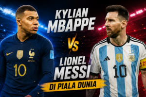 Persaingan Messi dan Mbappe menjadi simbol pergantian generasi di panggung Piala Dunia.