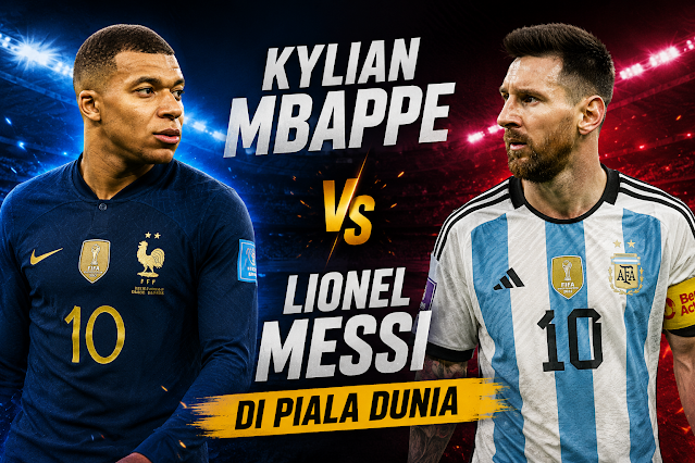 Persaingan Messi dan Mbappe menjadi simbol pergantian generasi di panggung Piala Dunia.