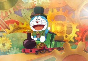 Film Doraemon 2027 resmi diumumkan! Nobita bertualang ke London, Inggris, di era kejayaan Ratu Victoria dengan lokomotif uap. (Foto: Anime News Network)